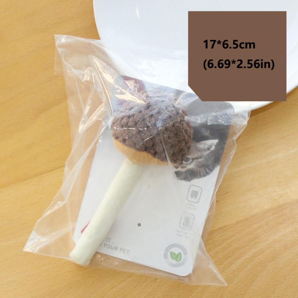 Simulated Cat Chew Toy Bite-resistant Soft Realistic Mushroom Cat Toy Mushrooms Shape Non-toxic Interactive Cat Toys