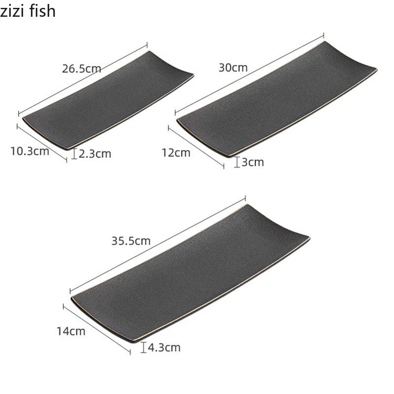 Vintage Hand Painted Ceramic Sushi Plate Dessert Dim Sum Plate Fish Plate Restaurant Molecular Cuisine Specialty Tableware