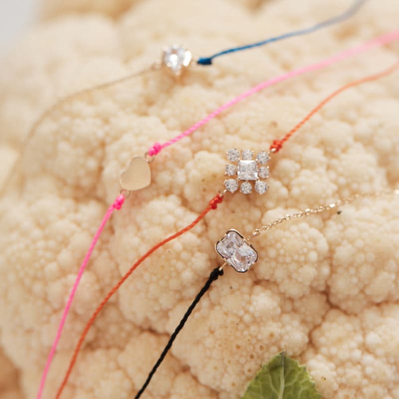 

VINTAGE HOLLYWOOD [14K Gold] Flat Pendant Bracelet_VH22N6BR501M Purple Butterfly