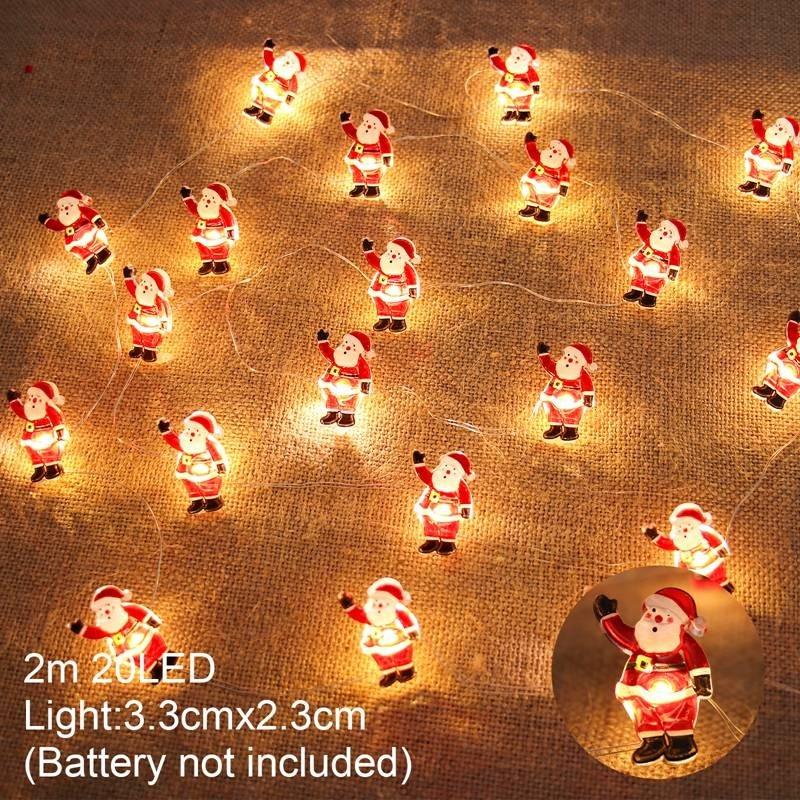 Snowman Christmas LED Garland String Light Merry Christmas Decorations For Home 2026 Xmas Tree Ornament Navidad New Year Gifts
