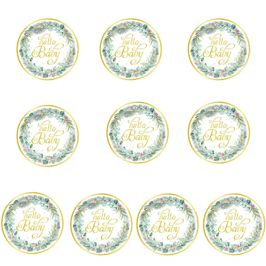 10/20 kusů jednorázových papírových talířů, papírových ubrousků, potřeb pro oslavu narozenin miminka pro chlapce a dívky