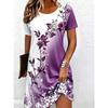 Women's Flower Print Daily Comfort Short Sleeve Dress Casual Breathable Casual Dresses