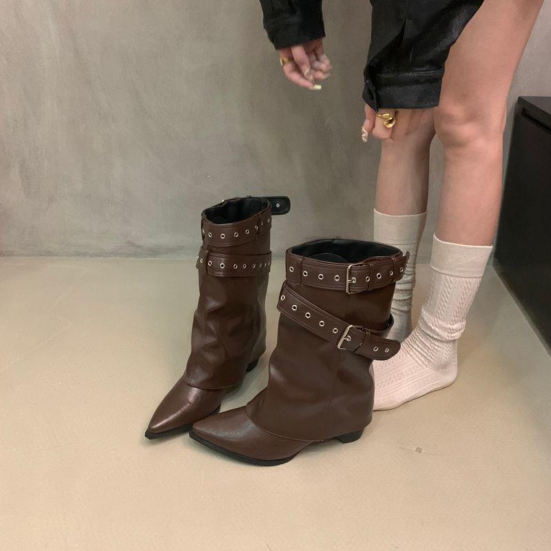 

Женские западные ботильоны 2025: Острый американский дизайн для начала осени 40 Heel Height ~4.5cm