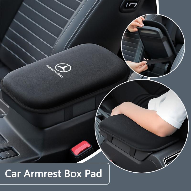 CRX1 Car Plush Armrest Pad Center Console Height Booster Pad For Mercedes Benz W210 W222 W164 W203 W205 W251 GLS CLK GLA GLE sticker