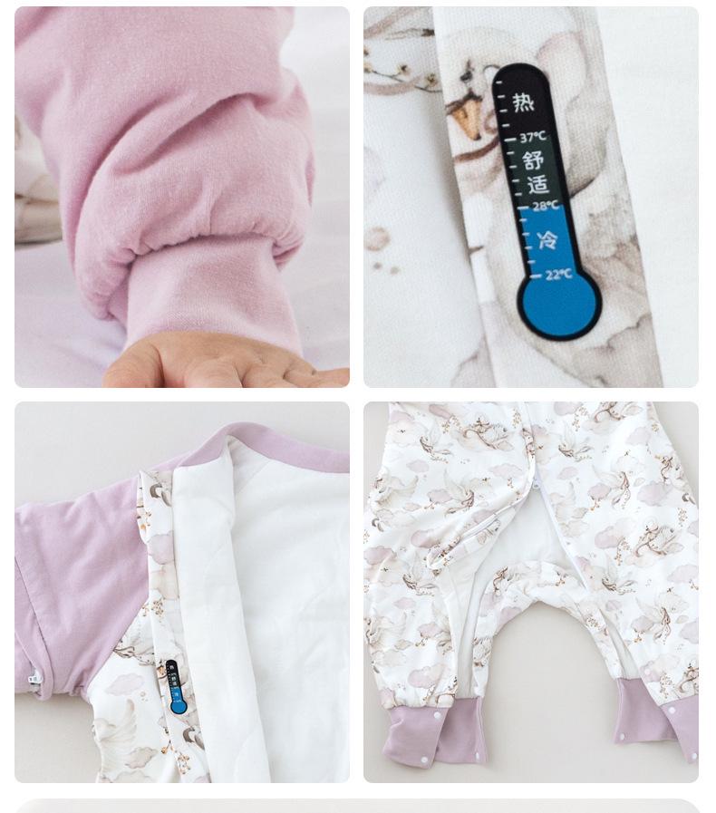 Mulberry Silk Baby Sleeping Bag - Autumn/Winter, Split-Leg Design, Anti-Startle, One-Piece Pajamas