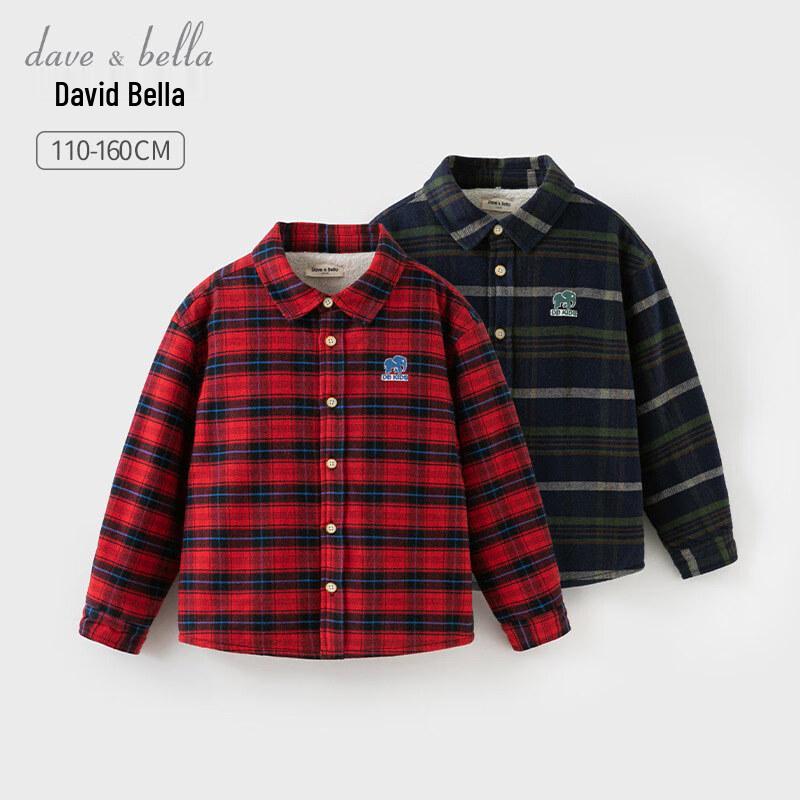 

David Bella Boys Plaid Fleece-Lined Winter Shirt 160