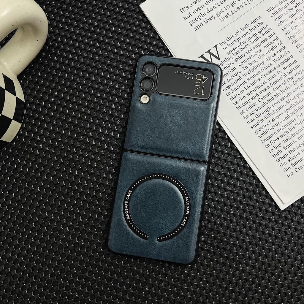 Suitable for Samsung Galaxy Z Flip6 Folding Phone Case ZFold6 Leather MagSafe Dustproof Tup Jacket