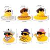 Rubber Duck with Swim Ring Hat Scarf Glasses for Car Dashboard Squeaky Duck Bath Toy Yellow Duck Car Accessories Decorations