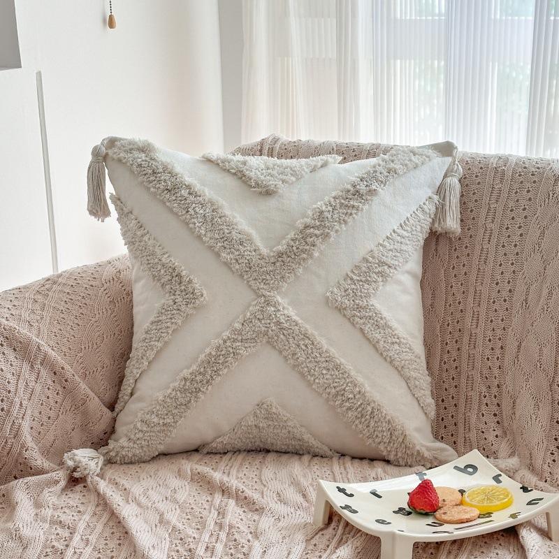 45x45cm Bohemian Canvas Throw Pillow Cover Cojines Tufted Living Room Decor Bedroom Headboard Cushion Covers Sofa Pillowcase