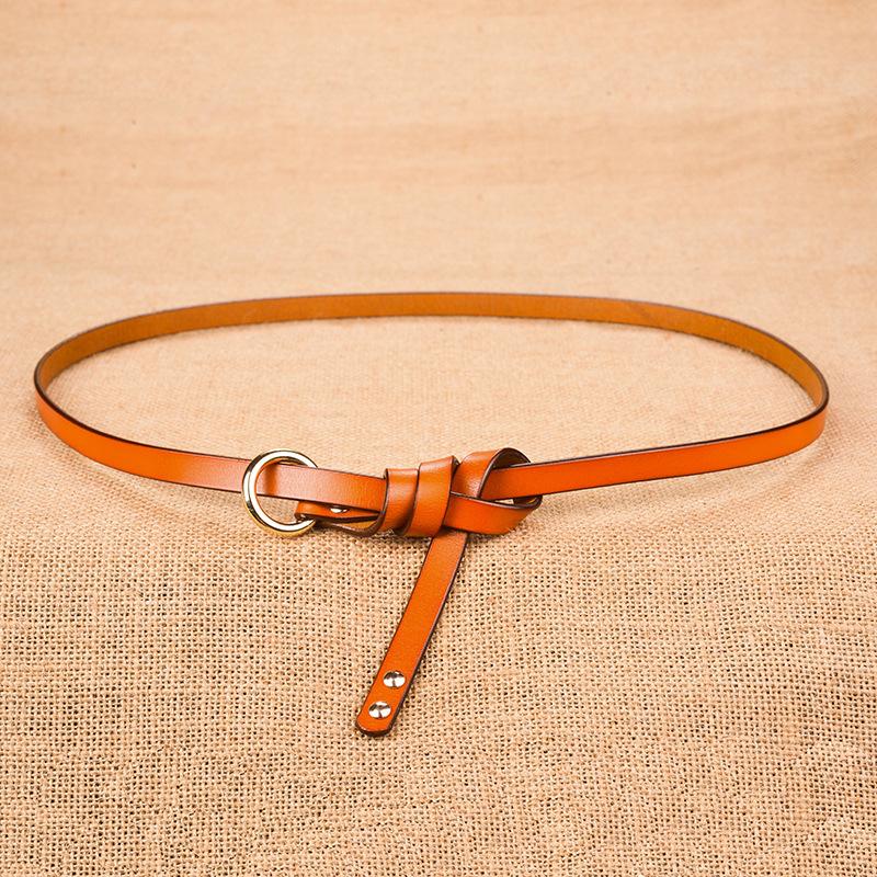 Cowhide Belt Women'S Leather Decorative Dress Fine Simple Casual With Sweater Knotted Women'S Belt