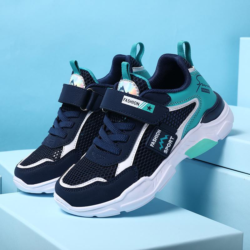 Student soft-soled running shoes children's sports shoes boys' shoes medium-sized older boys' spring and autumn breathable single pair of mesh shoes