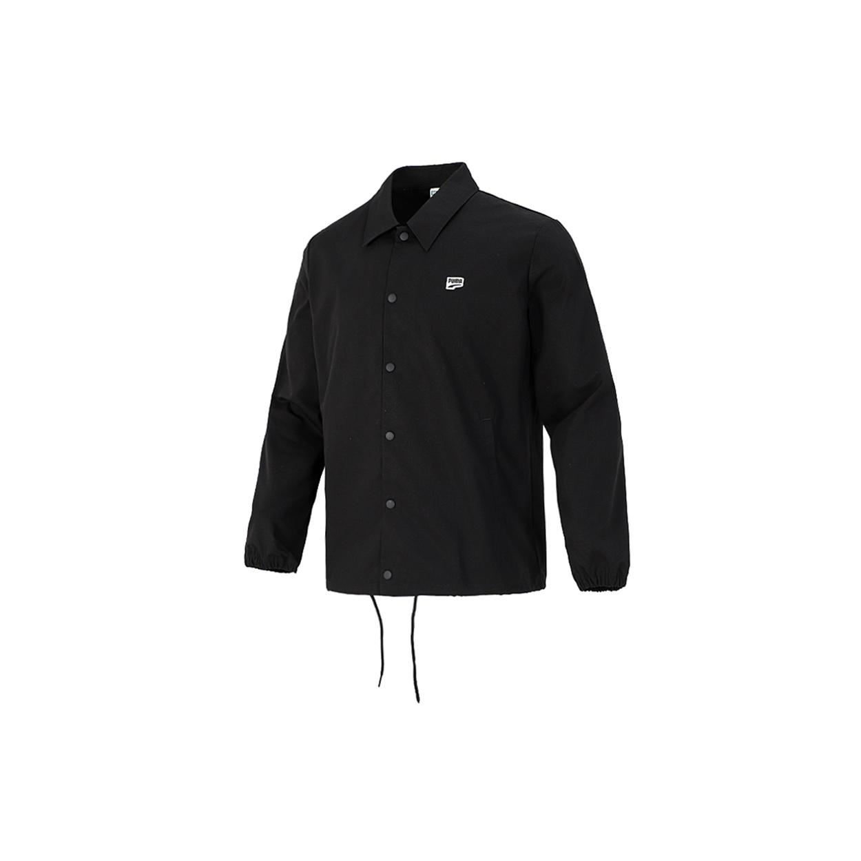 PUMA Embroidered Small Label Solid Color Logo Sports Woven Jacket Black Men s 532172-01 S
