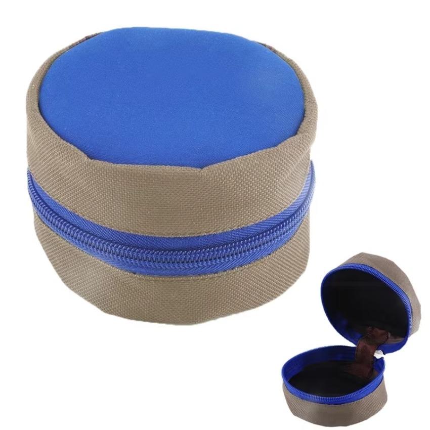 1 Pcs New Fly Fishing Storage Zippered Reel Pouch Sponge Cover Protective Bag Case