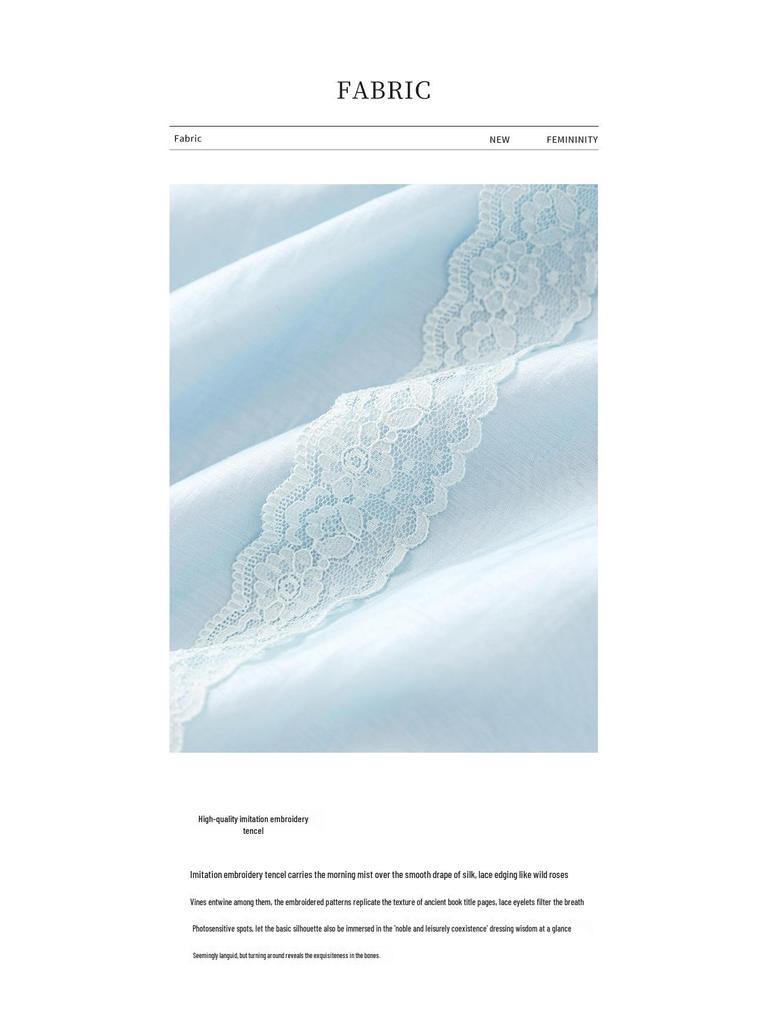 Elegant French Fine Spun Lace Puff Sleeve Cotton Blouse - Women's Summer Top