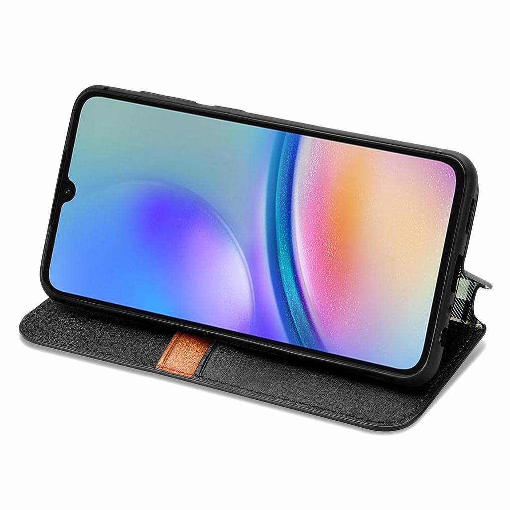 For Samsung Galaxy A05s 4G PU Leather Case Rhombus Imprint Wallet Stand Phone Cover