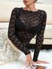 women' lace BLOUSE, openwork, black, elegant, evening, fashionable,