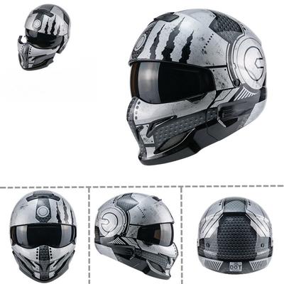 Combination Helmet Detachable Multi-purpose Combination Helmet Motorcycle Locomotive Personality Half Predator Helmet