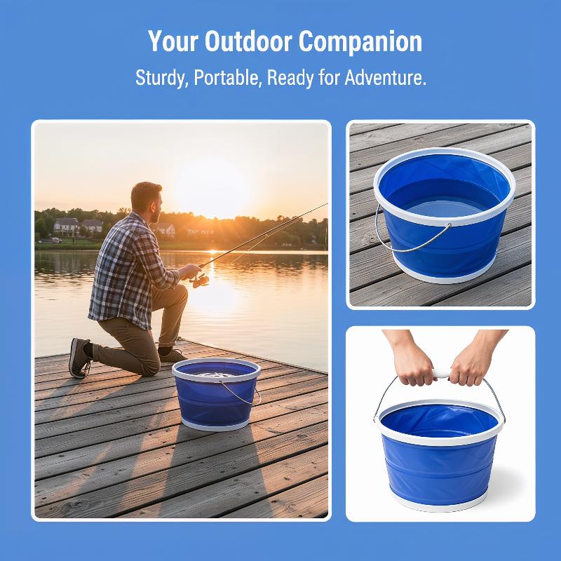 Oxford Fabric Portable Car Wash Bucket 9L/11L/13L Foldable For Compact Storage And Travel