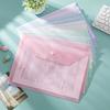 15pcs A4 Transparent Polypropylene Folder, Morandi Plastic Snap File Bag, Macron Color Data Bag, School Office Folder Bag