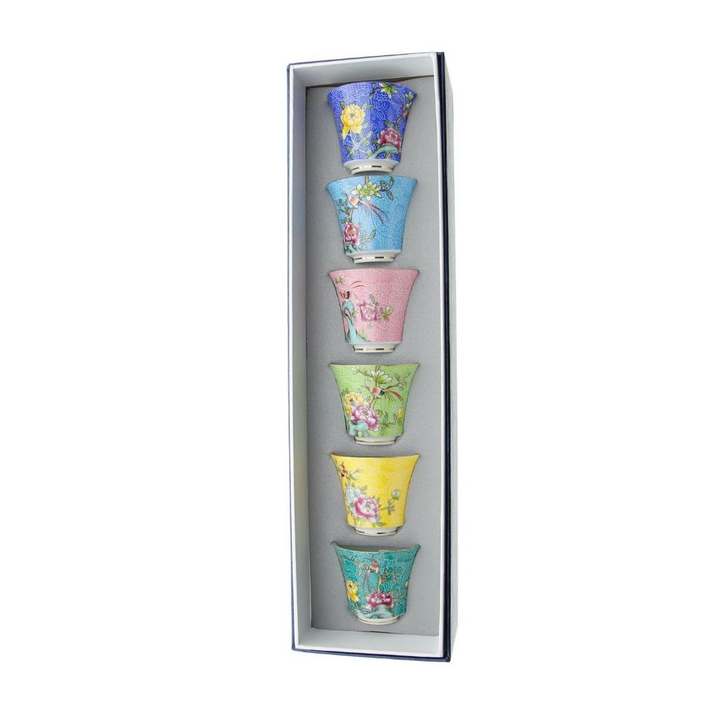 CUPS FOR TEA AND HERBS 6x CUPS PORCELAIN GIFT SET