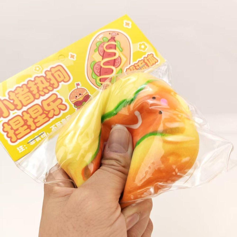 Pizza Hot Dog Fluid Toast Squishy Realistic Sensory Toy Bread Fidget Toy Party Favors