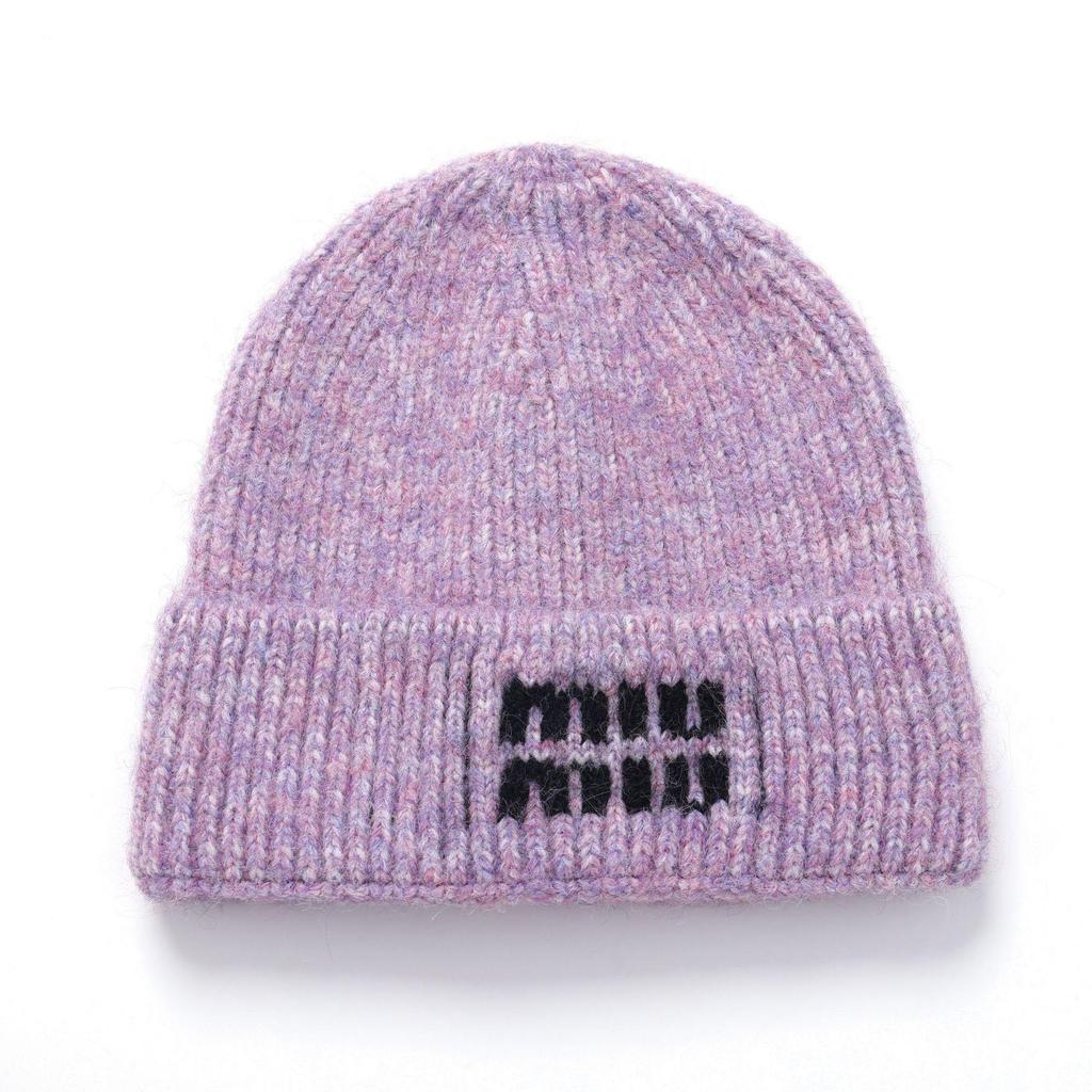 Miu Prémiová podzimní/zimní vyšívaná vlněná čepice s ochranou uší