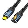 Cablecc 240W 480Mbps 48V 5A USB 100W 90 Degree 50cm for Laptops and Tablets USB-C Type-C Cable, 2.0 Compatible, Charging, Slim, Angle,