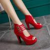 Summer Women Gladiator Sandals Sexy Designer Peep Toe Hollow Out High Heels Platform Party Ladies Shoes Zipper Sandals Femmes 46