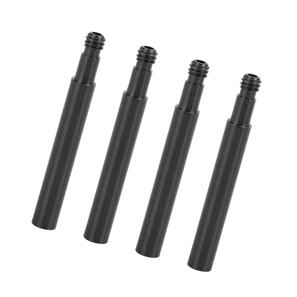 ACROPIX Universal Black Aluminum Alloy 50mm Bicycle French Valve Extender Extension - Set of 4