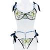 Lady 2 Pieces Lingerie Bowknot See Through Sexy Butterfly Bra Panty Girl Intimate Underwear Set
