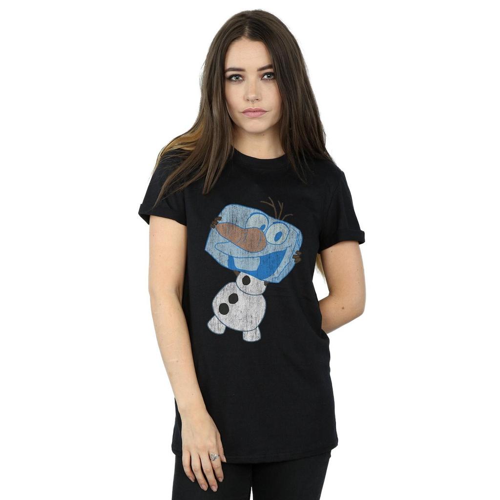 Disney Womens/Ladies Frozen Olaf Ice Cube Cotton Boyfriend T-Shirt