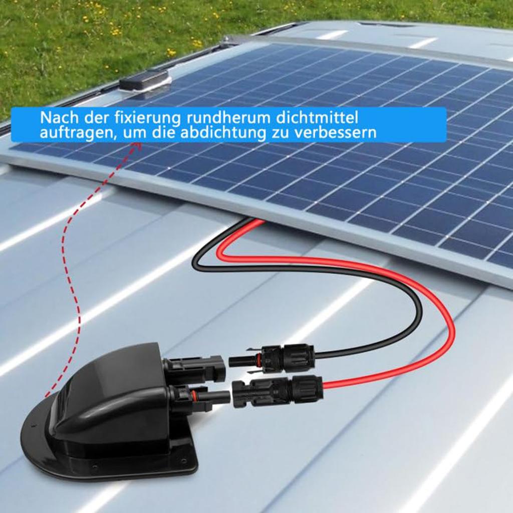 Practical Waterproof ABS Solar Cable Entry With 10AWG Wire Convenient Accessory for Campers Roof Easy Installation