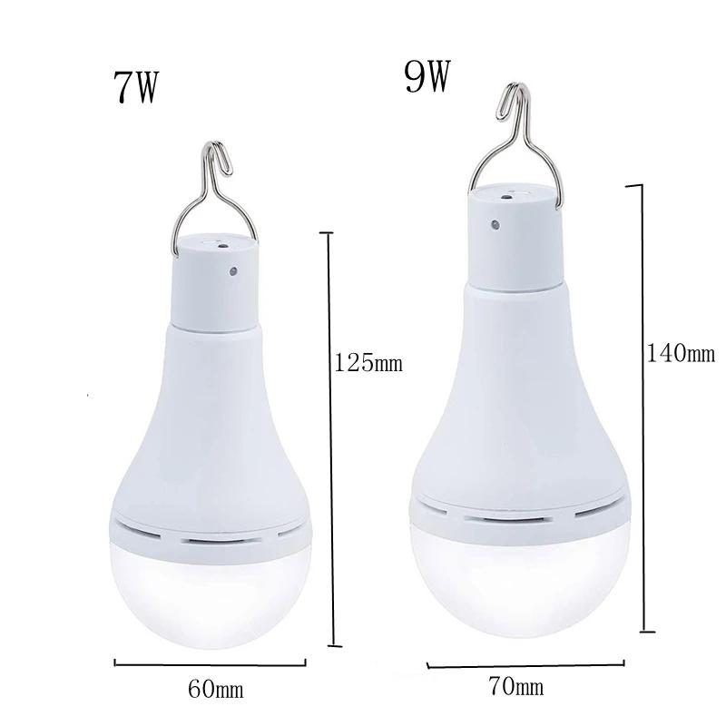 LED Solar Lamp Bulb Outdoor Waterproof Remote Control Timing Garden Hanging Light Hiking Camping Fishing Emergency Solar Lights