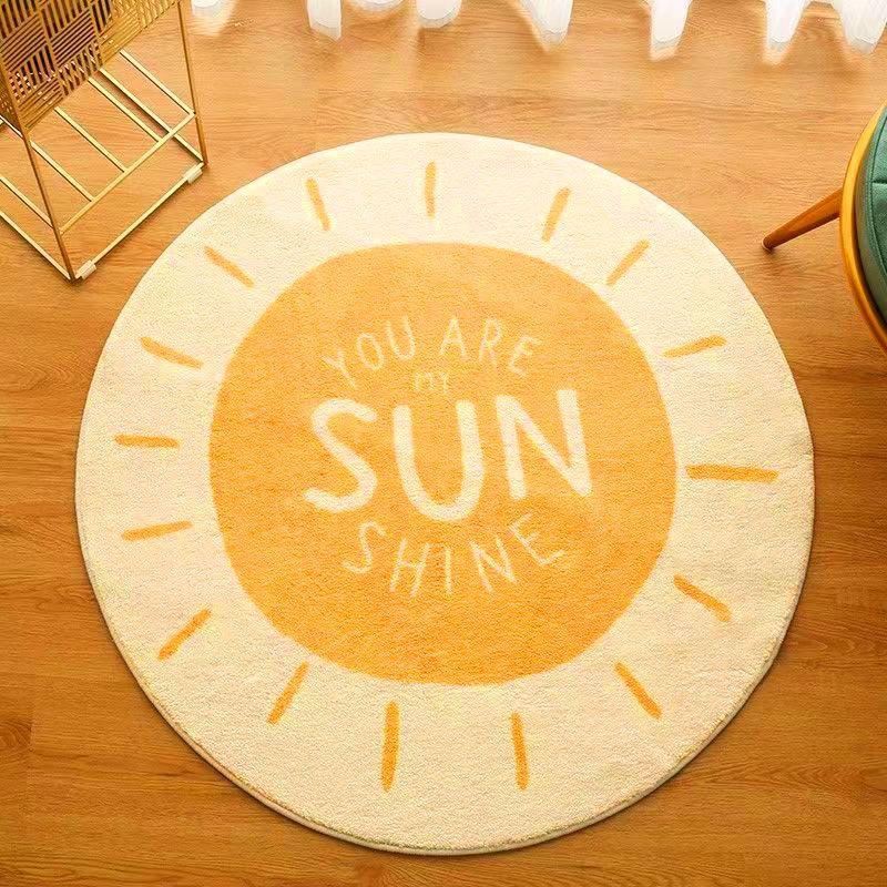 Schlafzimmerteppich Schmutzabweisender Make-up-Hocker-Teppich Nachttischteppich Runder Teppich Wohnzimmerteppich