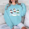 Christmas Snow Print Crew Neck Sweatshirt Women Loose Fit Casual Long Sleeve Top