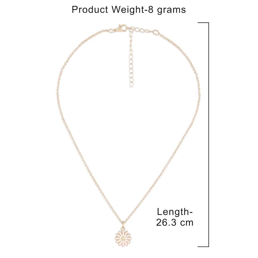 Biały emaliowany nowoczesny wisiorek z kwiatem i łańcuszkiem dla kobiet