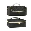 Portable Nail Varnish Organizers Bag Double Handles Adjustable Strap Waterproof Polyester Makeup Storage Case 30x22x25cm