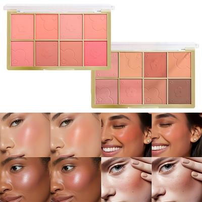 Matte Eight Color Powder Blusher Plate Sweat Resistant Durable Natural Nude Makeup Repair Rouge Plate