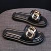 Internet Celebrity Small Fragrant Style Slippers Women's Summer Wear 2025 New Thick Bottom Soft Bottom Temperament Beach Sandals Ins Trendy Fashion