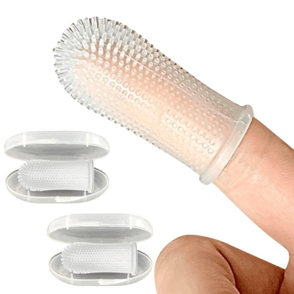 

Rubber Baby Finger Toothbrush Health Care Oral Cleaning Brush Soft Teeth Clear Brush