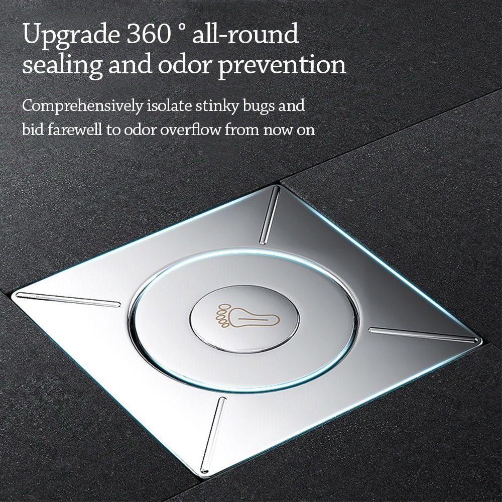 Stainless Steel Press-Type Floor Drain Pedal Type Drain Filter Creative Shower Foot Floor Drain