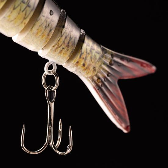 3Pcs Fishing Lures Hard Baits 3D Eyes Realistic Looking Vibrant Color Multi Jointed Slow Sinking Artificial Lure Fish Baits Kit
