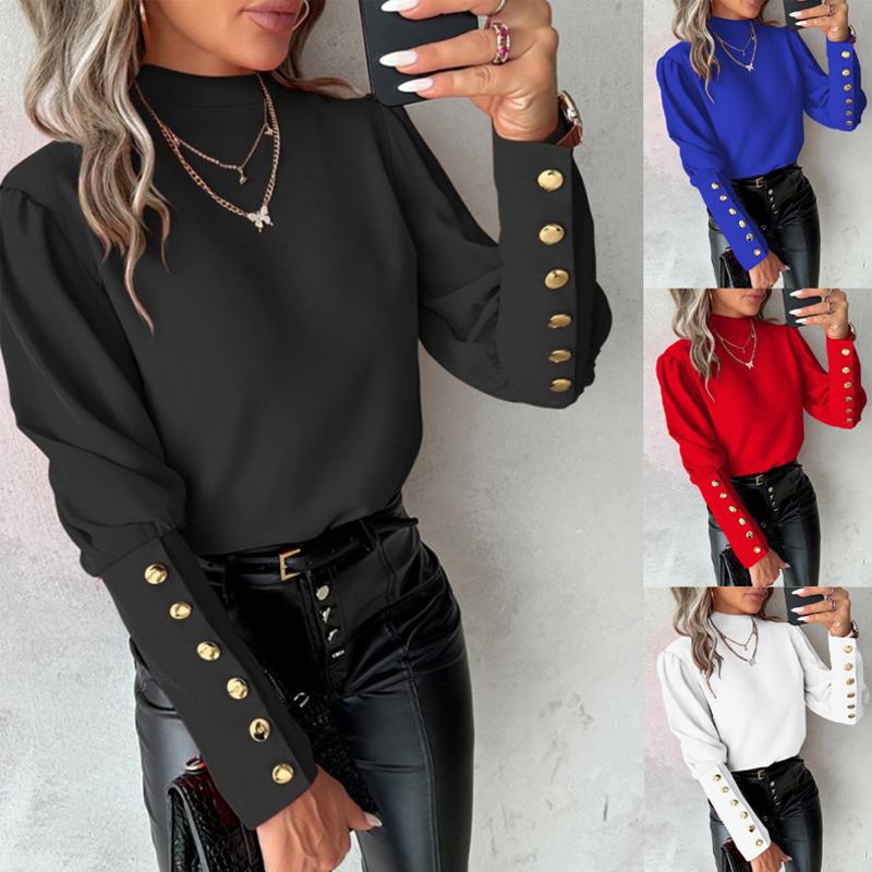 Dámské sexy krajkové topy s odhalenými zády, dámské halenky s dlouhým rukávem a knoflíky, OL kancelářská blůza