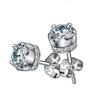 Korean fashion 925 Sterling Silver Purple Amethyst Stud Earrings for Women luxury Real Crown Crystal Wedding Party Jewelry Gifts