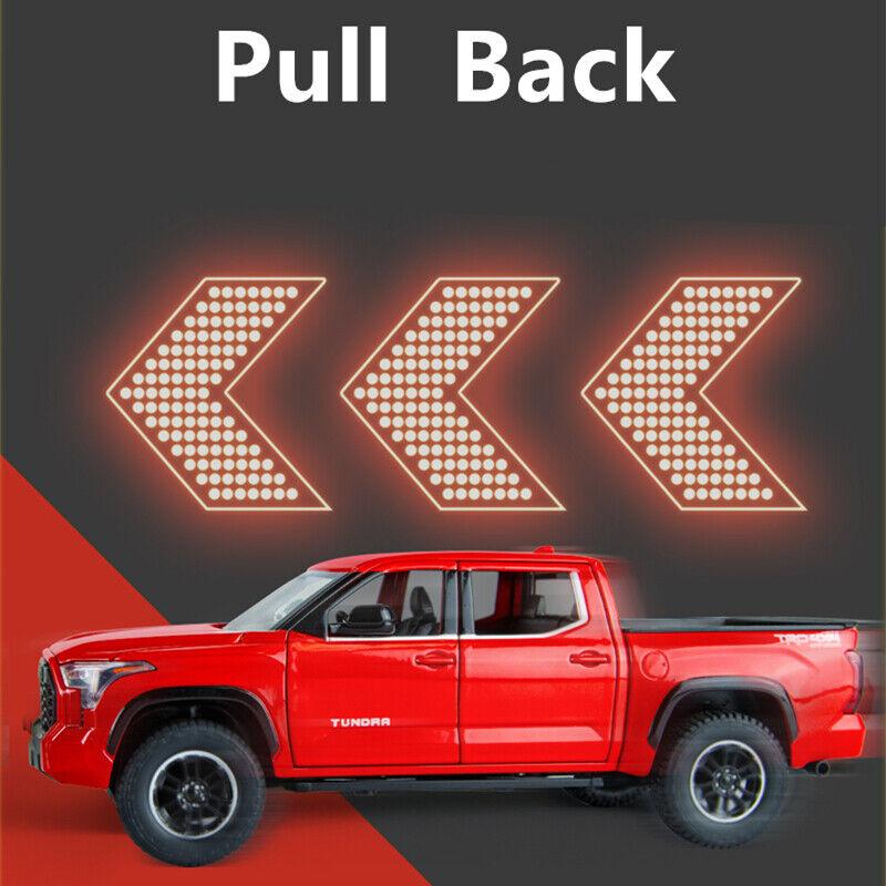1/24 Toy Trucks for Boys Toyota Tundra Diecast Metal Model Toy Pickup Truck Pull Back Car Model with Light and Sound Toy Trucks for Boys Age 4-7