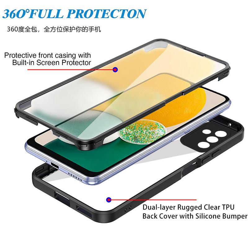 360° Protection Shockproof Case For Samsung Galaxy A02 A03 A04 A05 A06 A12 A13 A14 A15 A16 Double Side Silicone Clear Back Cover