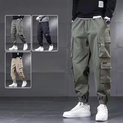 Overalls Men's Autumn American Retro Japanese Trendy Brand Spring and Autumn Multi-pocket Feet Casual Pants