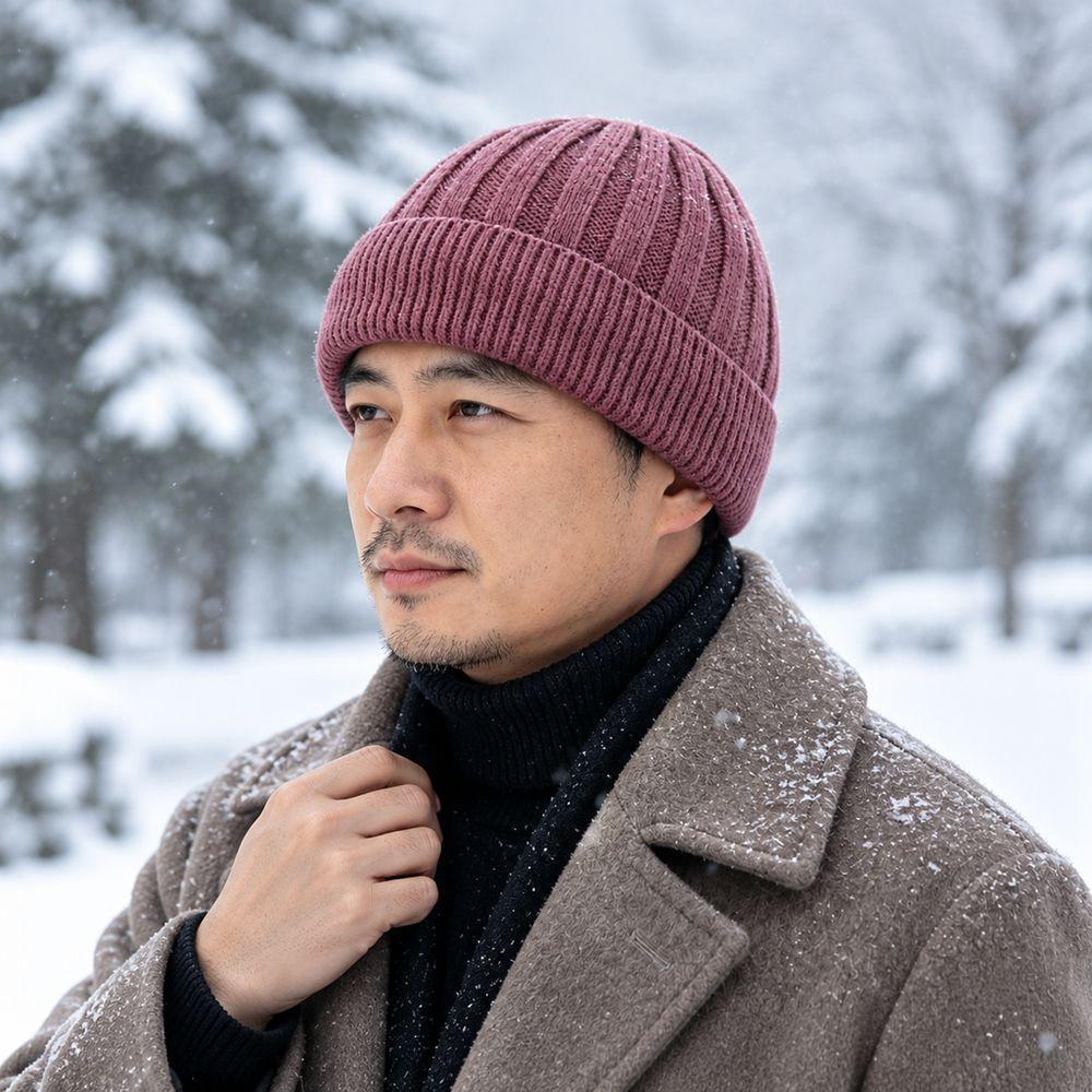 Thick Warm Fleece Lined Beanie Ear Protection Warm Skull Cap Fashion Winter Knit Hat Men Women