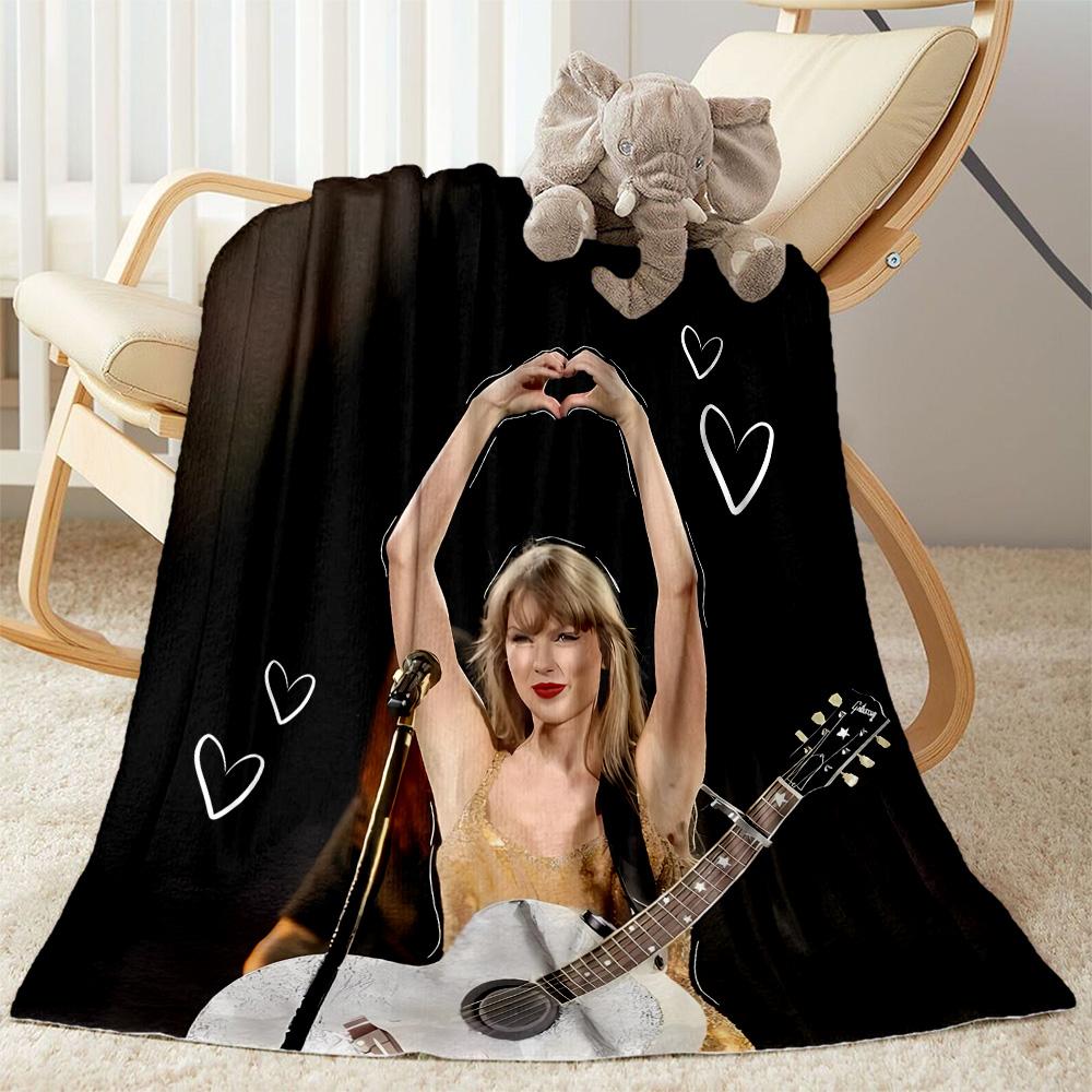 Coperta di Flanella Scintillante per Performance di Taylor Swift - Morbida e Adatta per Divani, Letti, Uffici, Viaggi, Tutte le Stagioni, Ottimo Regalo per Feste e Compleanni.
