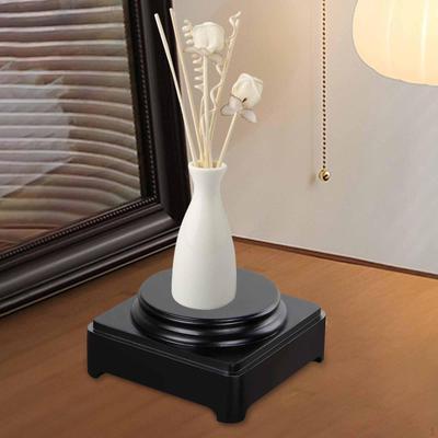 Display Base Round Wood Solid Pedestal Craft Art Exhibition Stand for